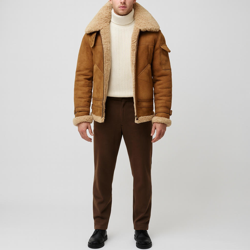 Valerios Módní Bunda Kožešina Pánská Zimní 0