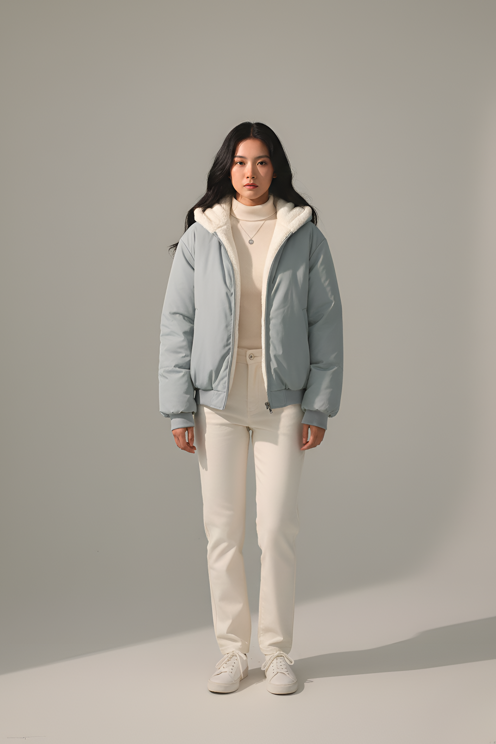 Valerios Módní Dámská Bunda z Umělé Kožešiny se Zipem, Pohodlný Střih 1