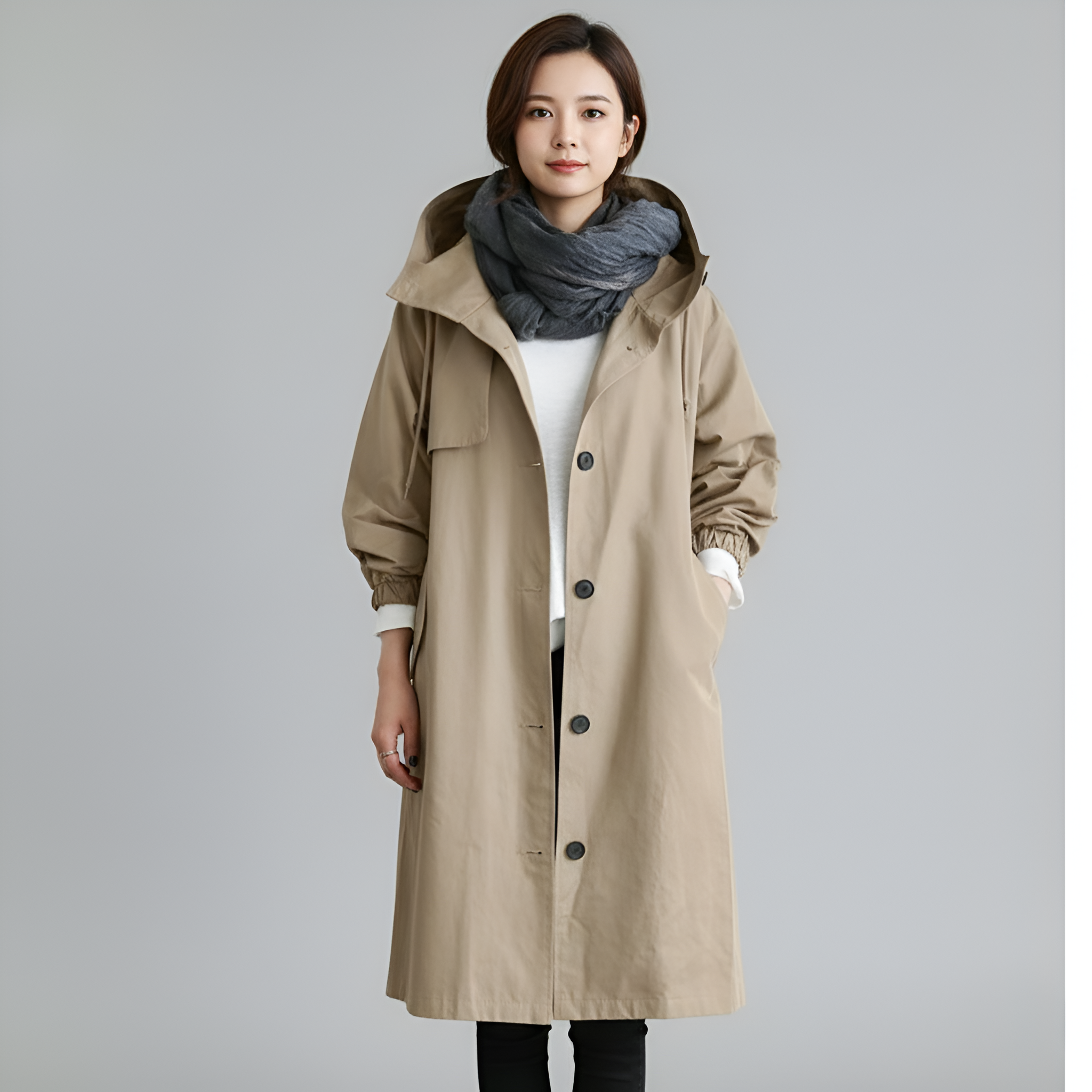 Valerios Fashion lehký nepromokavý dámský kabát s kapucí 5