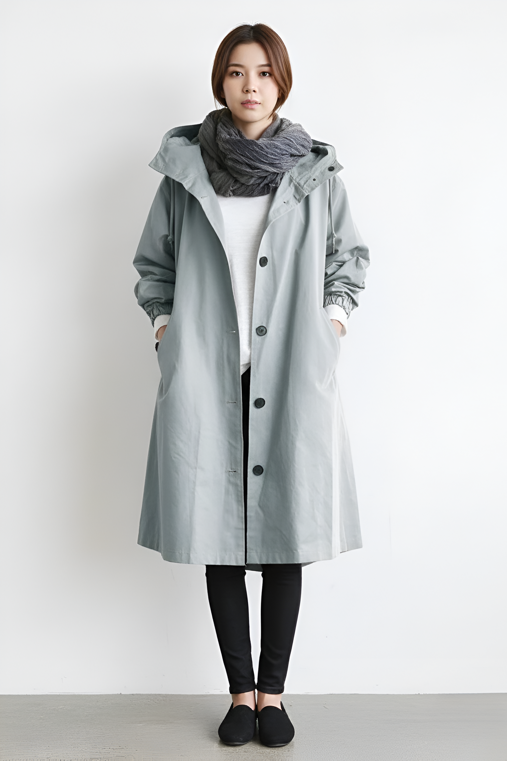 Valerios Fashion lehký nepromokavý dámský kabát s kapucí 8