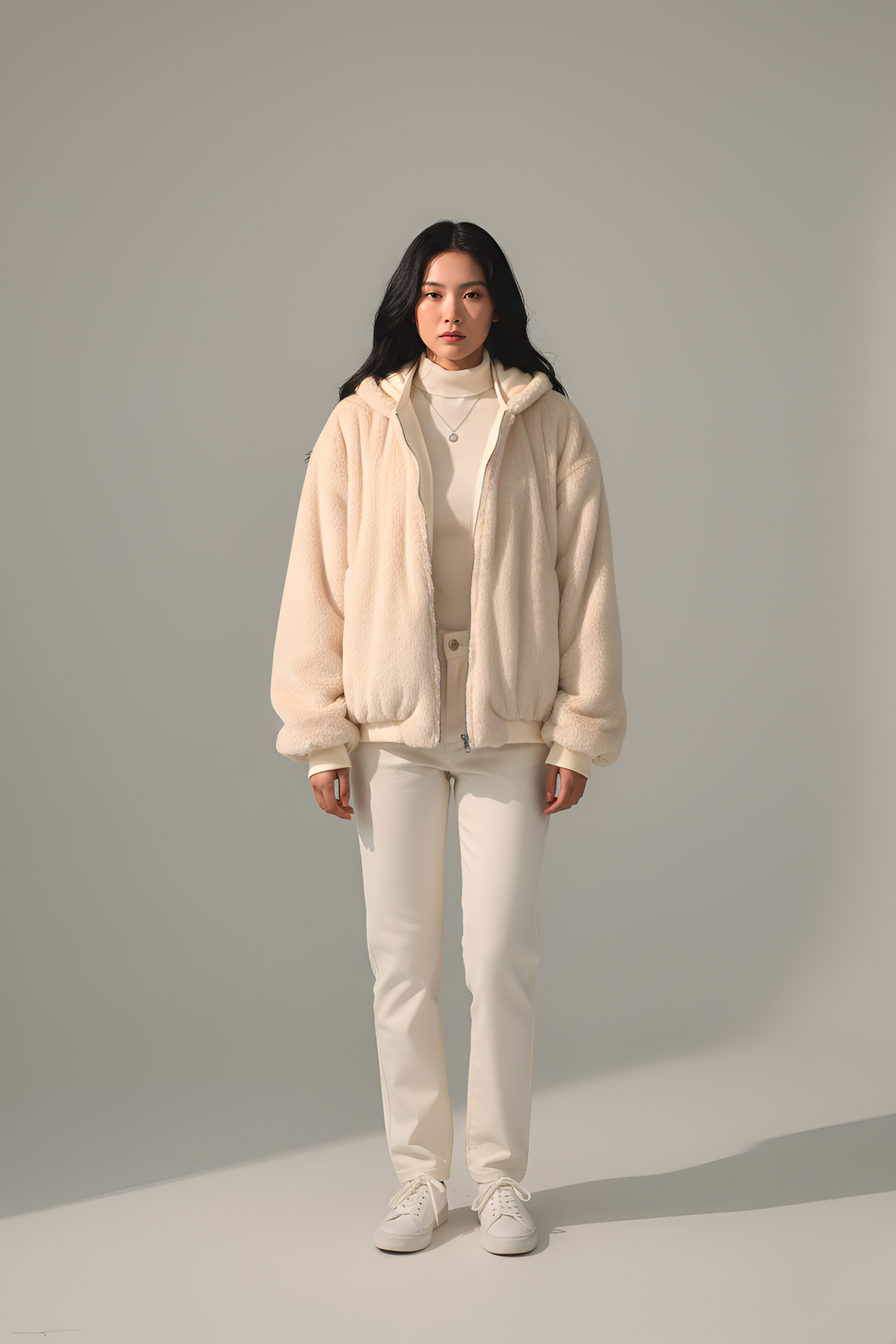 Valerios Módní Dámská Bunda z Umělé Kožešiny se Zipem, Pohodlný Střih 0